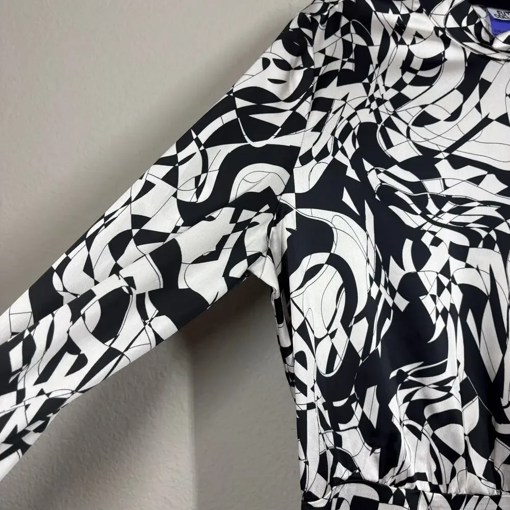 Future Collective Medium Kahlana Barfield Brown Midi Dress White Black Marble